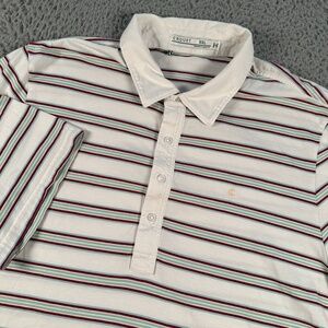 Criquet Polo Shirt Men's 2XL Multi‎ Color Striped Pima Cotton Golf Casual